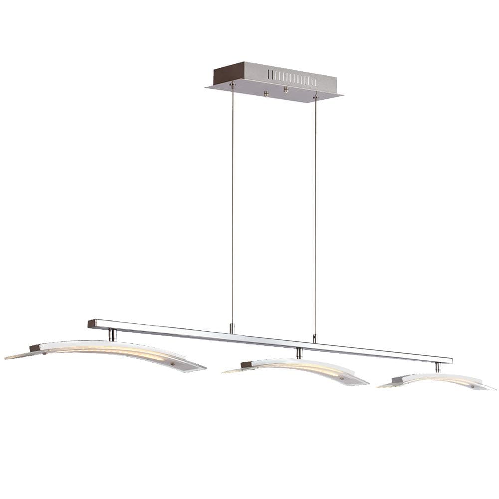 3 Light Rotatory Modern LED Pendant Lighting, MINGZE Ceiling Fixture Contemporary Chandeliers Lighting, Chrome Finished Adjustable Hanging Light for Kitchen Island, Dining Room, Living Room(SB009D)