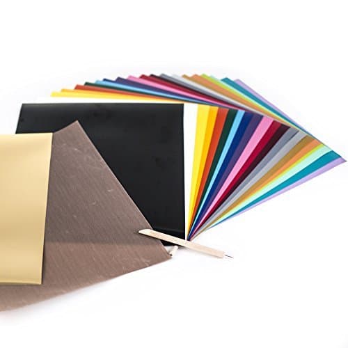 Heat Transfer Vinyl 23 Piece Bonus Bundle Includes 21 - 12 x 10 Inch Assorted Color Premium PerfecPress HTV Sheets for Silhouette Cameo, Cricut and Other Cutters