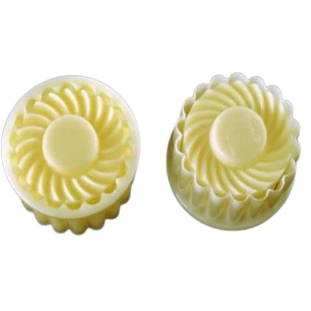 Generic Pineapple Tart Cookie Cutter, Round, 4.5 cm, 100 Pack, Light Yellow, Non-stick, Dishwasher Safe, Durable