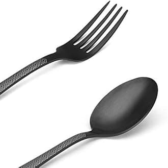 Matte Black Silverware Set,SHARECOOK Satin Finish 40-Piece Stainless Steel Flatware Set,Kitchen Utensil Set Service for 8,Tableware Cutlery Set for Home and Restaurant, Dishwasher Safe