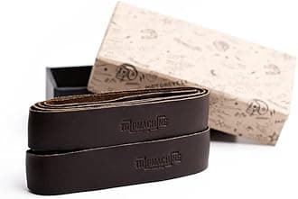 Trip Machine Company Motorcycle Handle bar Leather Grip Wraps - Universal Grips Accelerator Custom Cover wrap Set for Bike Handlebar (Caffeine)