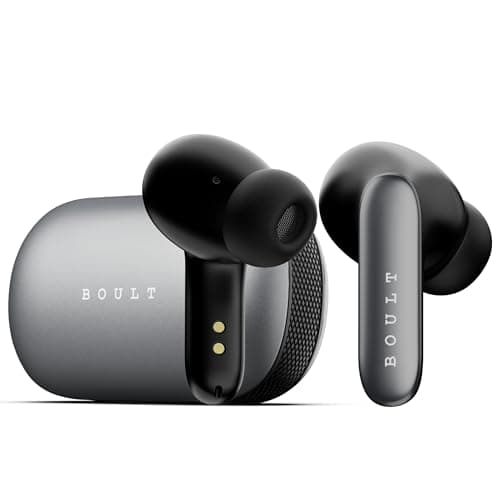 GOBOULT Audio Z20 Pro Truly Wireless Bluetooth Ear Buds with 60 Hours Playtime, 4 Mics Clear Calling, Made in India, 45ms Low Latency, Rich Bass Drivers, IPX5, TWS Earbuds Bluetooth Wireless (Black)