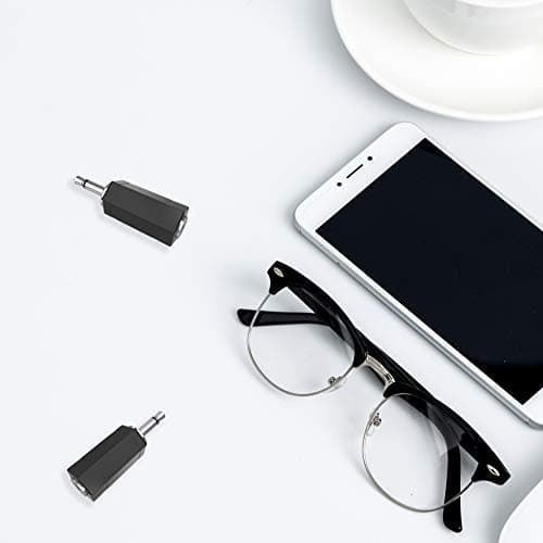 3.5mm Mono to Stereo Adapter, 2 Pack 3.5mm 1/8" Mono Male Plug to 3.5mm 1/8" TRS Stereo Female Jack RFAdapter for Radio, Headphone