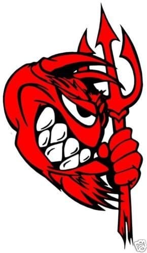 Little Red Devil Sticker Decal Helmet Sticker Decal iPhone Sticker Decal Hard Hat Vinyl - Made in USA 3.25 in X 2 in.