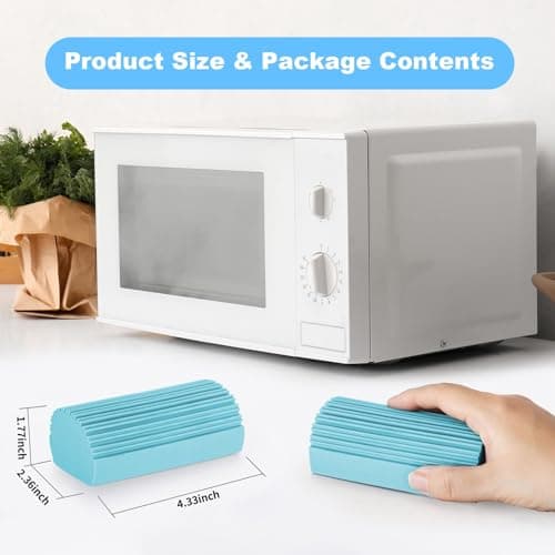 YFUIF 2-Pack Damp Clean Duster Sponge, Magic Sponge Eraser Baseboard Cleaner Tool, Dusters for Cleaning Blinds, Glass, Vents, Railings, Mirrors,Window Track Grooves and Faucets