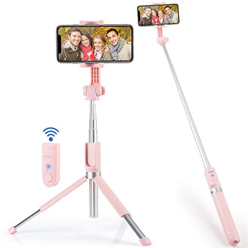 KUSKY Selfie Stick Bluetooth, 4-in-1 Extendable Selfie Stick Tripod with Wireless Remote Shutter for iPhone X/8/8P/7/7P/6s/6P, Galaxy S9/S9 Plus/S8/S7/ S6/S5/Note 8, Google, Huawei and More
