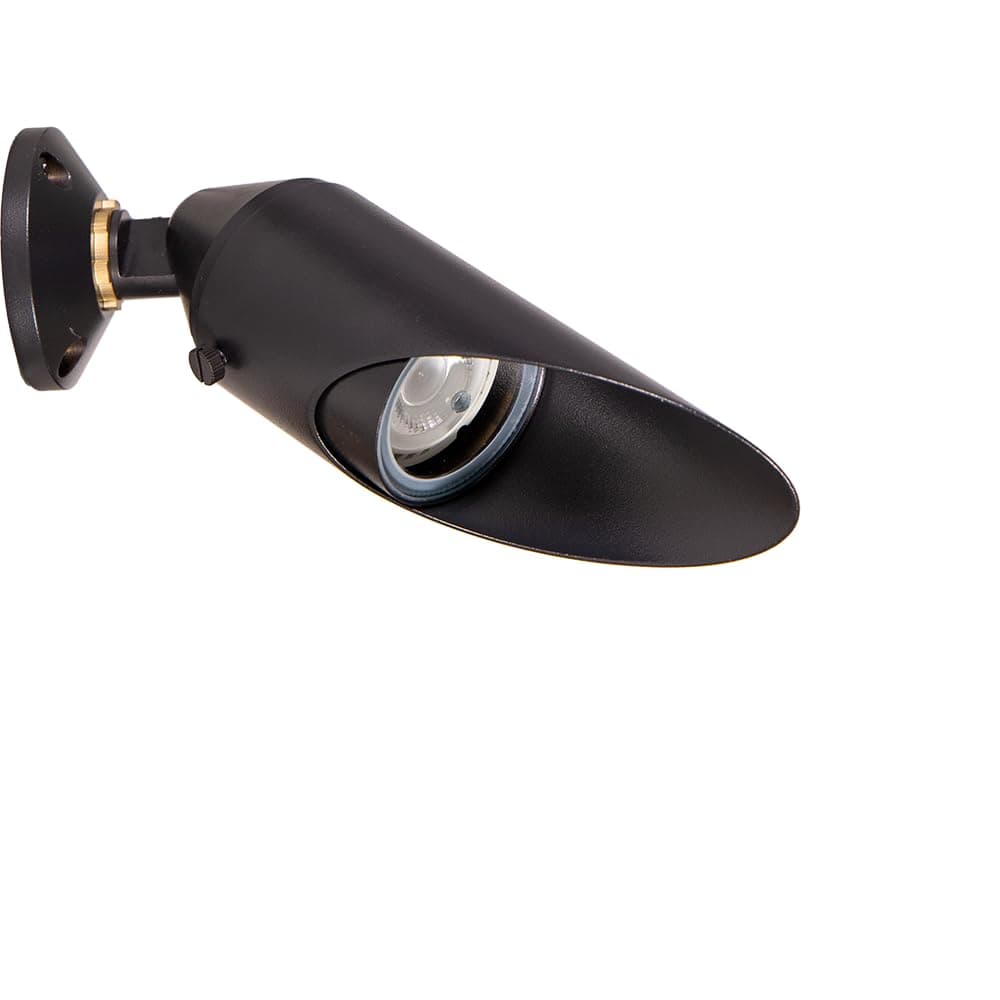 12V Cast Brass Outdoor Downlight (Black) with Surface Mount for Low Voltage Landscape Lighting & Moonlighting of Yard, Lawn, Patio or Driveway