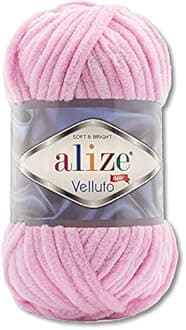 Wohnkult 100 g Alize Velluto Wool in 30 Selections (31 | Baby Pink)