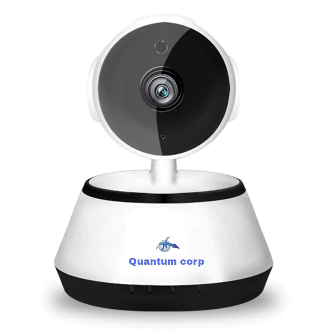 QUANTUM CORP Without ANTINA New WiFi Smart Wireless CCTV Camera | 1080p Resolution | Smart Calling, Alarm, Night Vision | Supports Micro SD Card Storage | 360° Rotation | Live Monitoring (Q6)