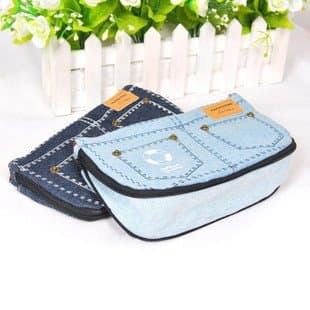 Jeans Style Large Capacity Pencil Case (Navy Blue)