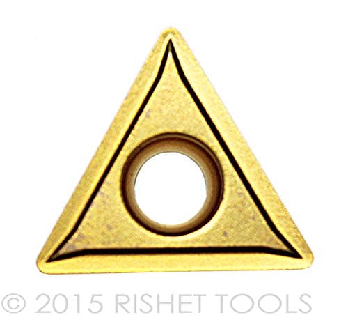 RISHET TOOLS 10996 TCMT 32.51 C5 Multi Layer TiN Coated Solid Carbide Inserts (Pack of 10)