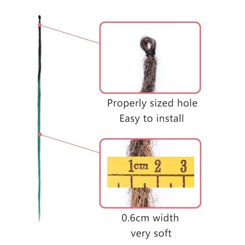 Leeven Black to Green Thin Dreadlock Extensions 24 Inch 40 Strands Synthetic Single Ended Dread Extensions Reggae Style Crochet Hippe Dreads Handmade Soft Loc Extensions for Women Men