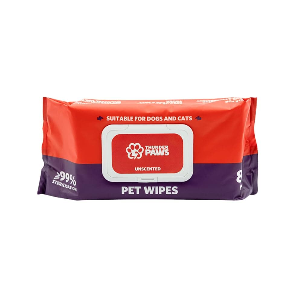 Thunder Paws Unscented Sanitary Pet Wipes - 80PCS