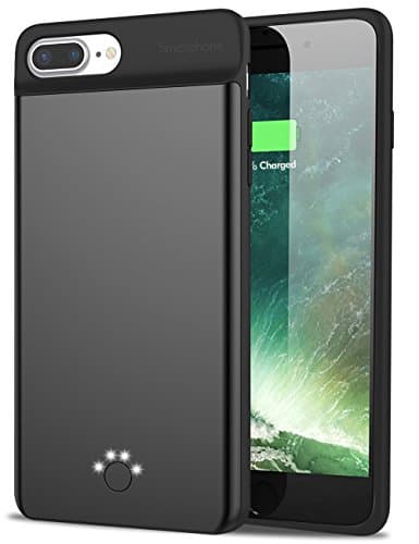 iPhone 7 Plus Battery Case,Smaiphone Ultra Thin Extended Rechargeable Battery Case for iPhone 7 Plus / iPhone 6 Plus / iPhone 6s Plus with 4000mAh Capacity (5.5"- Black - iPhone 7 Plus)