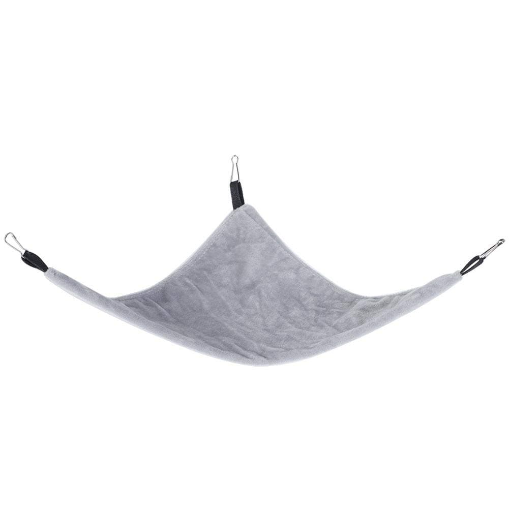 Small Pet Hammock Triangle Pet Cage Hammock Hanging Bed Cage Accessories for Sugar Glider Squirrel Hamster Guinea Pig Mice Rats Birds(Grey)