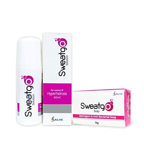 Salve Sweatgo Combo – Anti-Perspirant Roll-On 60ml + Astringent & Anti-Bacterial Soap 75g | Hyperhidrosis Care | Sweat & Odor Control Kit