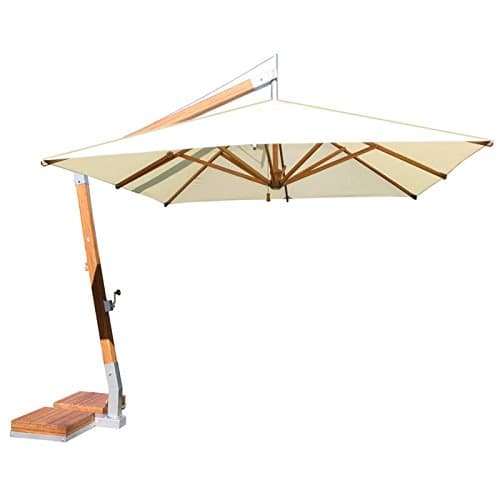 Side Wind 10' x 13' Rectangular Bamboo Cantilever - Ecru Canopy