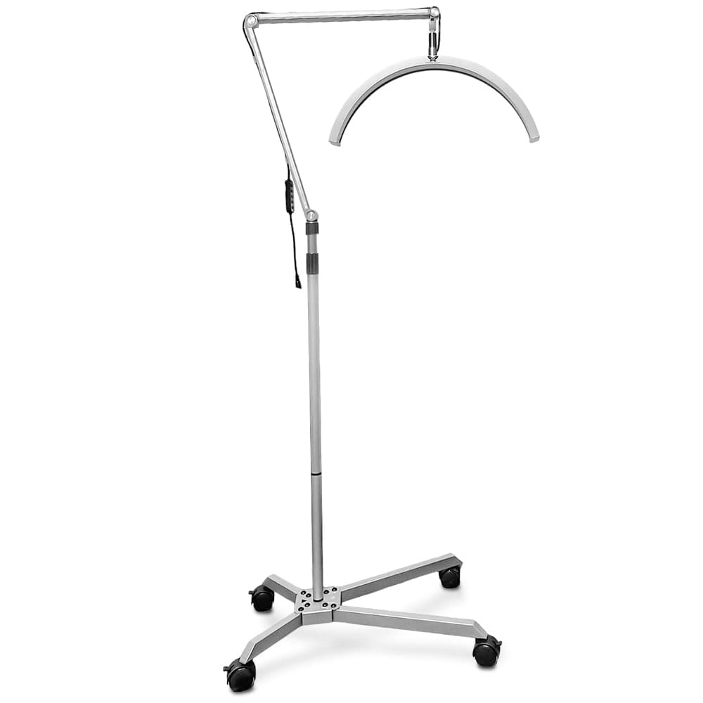 Existing Beauty Lash Light for Eyelash Tech with Wheels - LED Half Moon Lamp - Adjustable Brightness, Warm to Cool Light - Esthetician Lamp for Lash Techs and Makeup Studios - Easy Setup