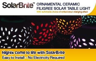 Color Changing LED Solar Light Garden Ceramic Table Light (Filigree)