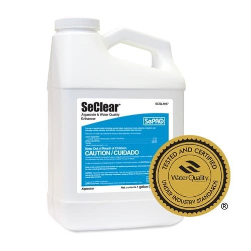 SeClear Algaecide and Water Quality Enhancer 1 Gallon EPA-Approved Dual-Purpose Formula, Controls Algae and Improves Water Clarity, Certified Safe for Ponds, Lakes, Fish, Livestock and Irrigation