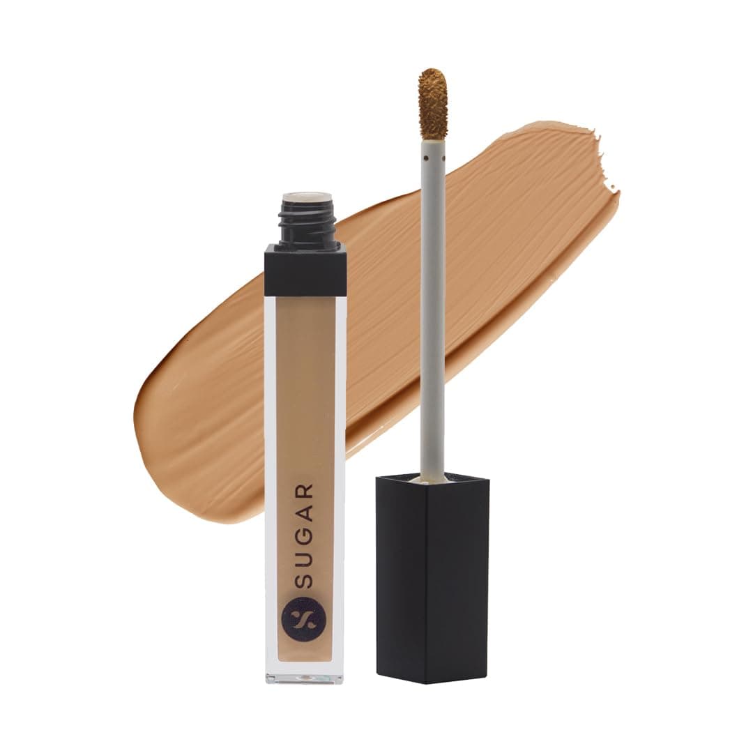 SUGAR Cosmetics Magic Wand Full Coverage Concealer | Matte | Waterproof |For All Skin Types | Lasts Upto 8 Hrs | 8.4gm - 45 Con Panna (Medium Beige Full Coverage Concealer With Golden Undertone)