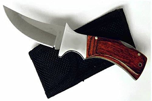 6 1/2" Folding Knife Wood Handle with Pouch 3 1/2" Blade