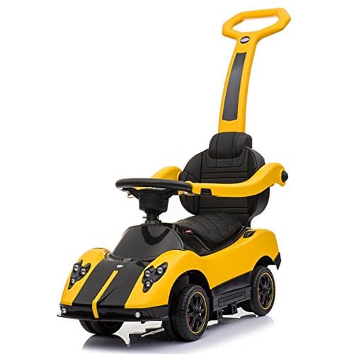 Four Tone USA Multi Function 6V Kid Drive-Able Ride On Stroller Push Car (Yellow)