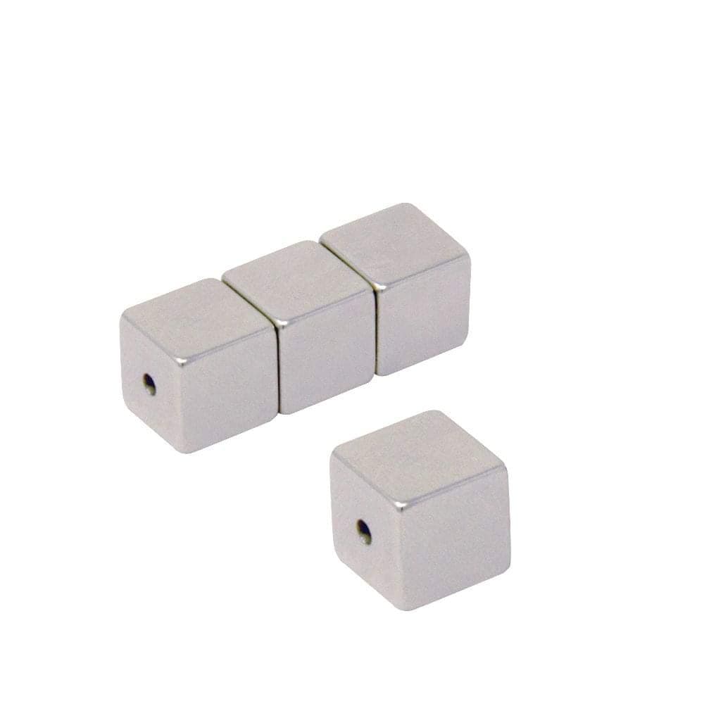 Neodymium Halbach Array Cube Magnet - 3/8 in. x 3/8 in. x 3/8 in. with 1/16 in. Hole (Pack of 4)