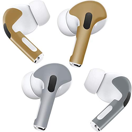 APSkins for AirPods Pro Skins Combo Pack (2 Sets) Wraps Stickers to Cover Air Pods – Compatible Sticker Wrap Decal with Apple Air Pod Pro Accessories (Gold and Titanium)