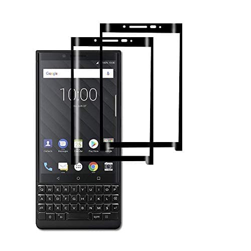 Gzerma for BlackBerry Key2 Screen Protector Tempered Glass, 3D Full Coverage Curved, 9H Hardness, High Definition HD Clear Protective Front Cover Protection for BlackBerry Keytwo (Black Edge, 2-Pack)