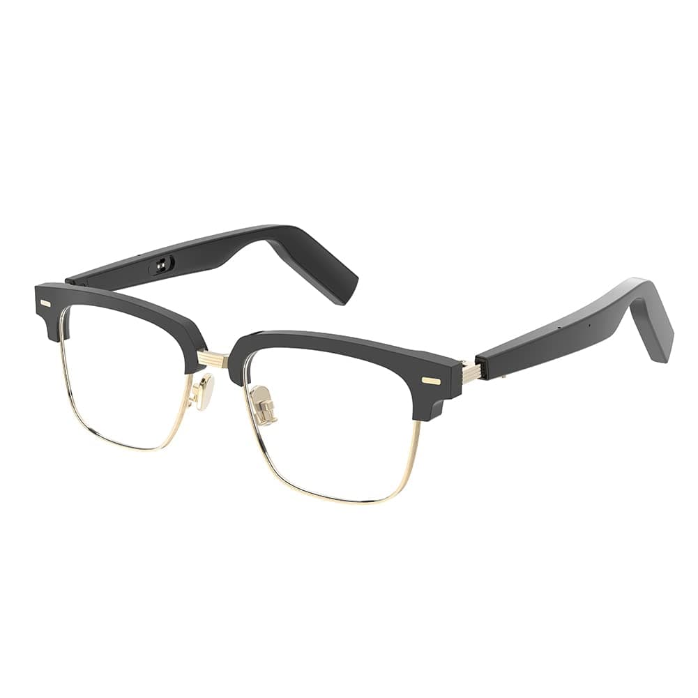 Bluetooth Audio Smart Glasses with Blue Light Filter LensesSmart Calls to Wake up Voice Assistants to Answer Calls/Listen to musicFashion Cool Glasses,black