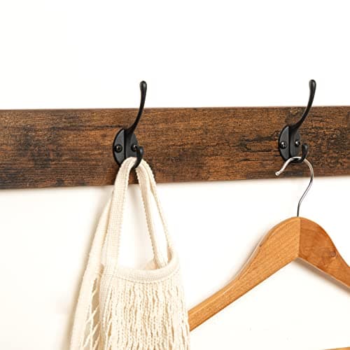 WLRAPSKY Coat Rack Shoe Bench, 39.4' Hall Tree Entryway Storage Bench, Shoe Rack Organizer with Coat Hooks, 3-in-1 Design, Wood Furniture with Metal Frame, Rustic Brown and Black BF171MT01