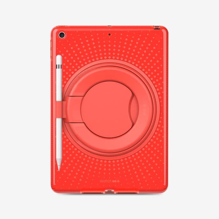 Tech21 Evo Play2 with Pencil Holder for iPad 7th/8th/9th Gen - Protective iPad Case with Impact Protection Red