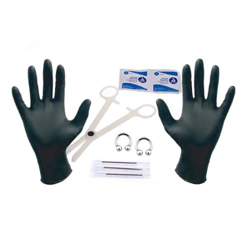 Piercing Kit with Piercing Needles, 14G Circular barbells Body Piercing SetHorseshoe (Nipple, Ear)14 Guage Body jewelry set for Piercing (1.6mm) - 10 Pieces