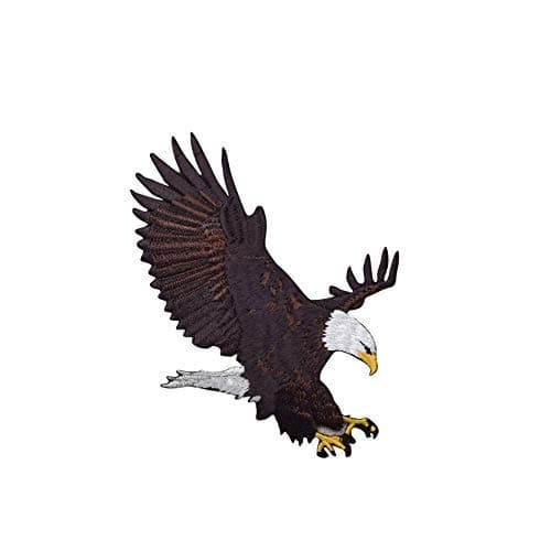 Bald Eagle Landing Iron On Embroidered Applique Patch by Wholesale Applique