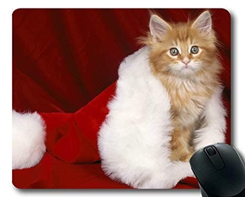 MIKKA Gaming Mouse pad,Santa hat cat Mouse pad,Mouse mat for Computer cat213-13842
