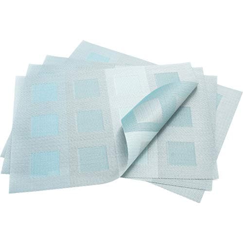 Chilewich Engineered Squares Tablemat 14" X 19" Azure (One Piece)
