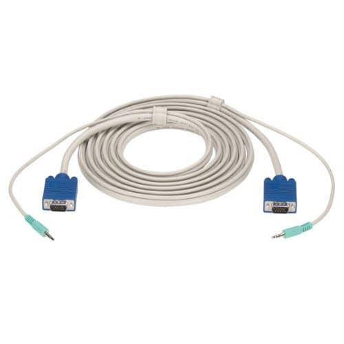 Black Box VGA + 3.5 mm, 35 ft 10.5 M VGA (D-Sub) + 3.5 mm VGA (D-Sub) + 3.5 mm Grey VGA Cable