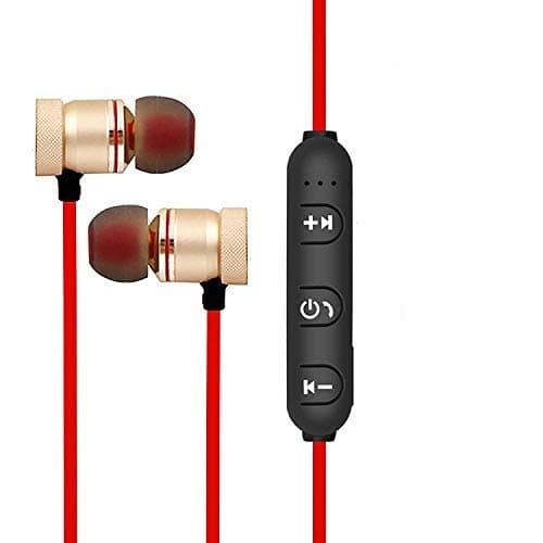 Celrax Wireless Bluetooth Sports Magnetic Handfree Compatible with All Android and iOS Devices (Red)