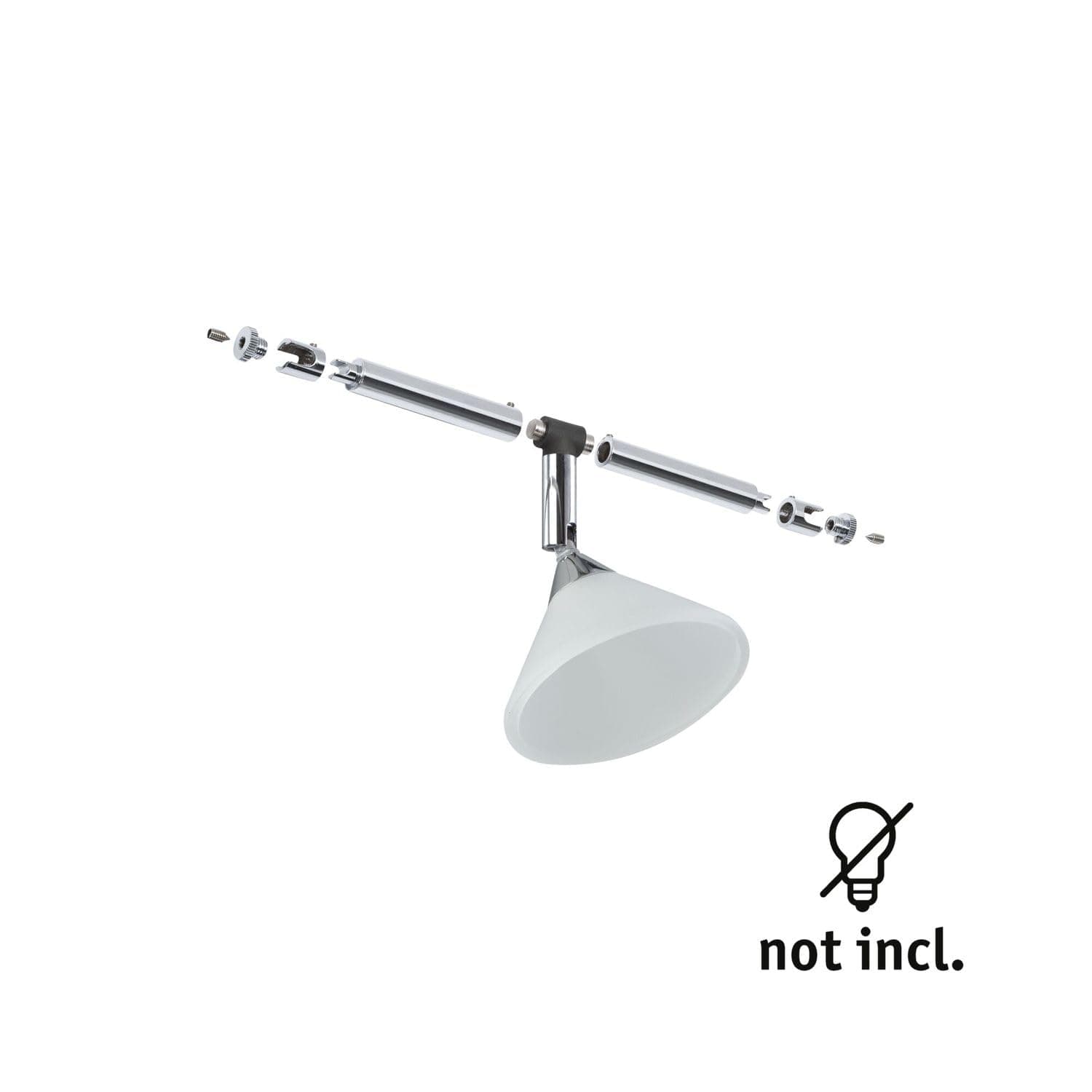 Paulmann 94138 Cable Lighting System – Colmar Spot Light Extension Max 10 Watt Chrome/Satin Wire Cable Lighting System Without Bulbs,8.5 x 16 x 11 cm