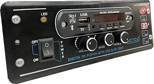 Tech-lobby® TDA 4440 Dual IC Amplifier with USB Charging Socket car Audio with Powerful 1000 watt PMPO Output with USB, Bluetooth, AUX, MMC, Universal Fitting for Any Vehicle.