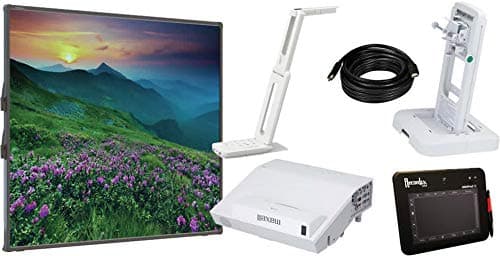 Promethean - 88' Interactive Whiteboard Silver Package with Ultra Short Throw LCD Projector, Wireless Interactive Tablet, Document Camera, Wall Arm Mount, and 25 ft HDMI Cable