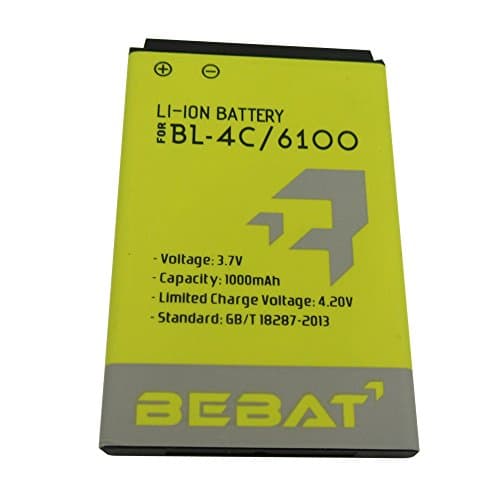 BEBAT 1000mAh Replacement Battery for Nokia BL-4C 6100 6300 2220S 3500C X2-00 C2-05 X2-02 2690 2692 7705 1202