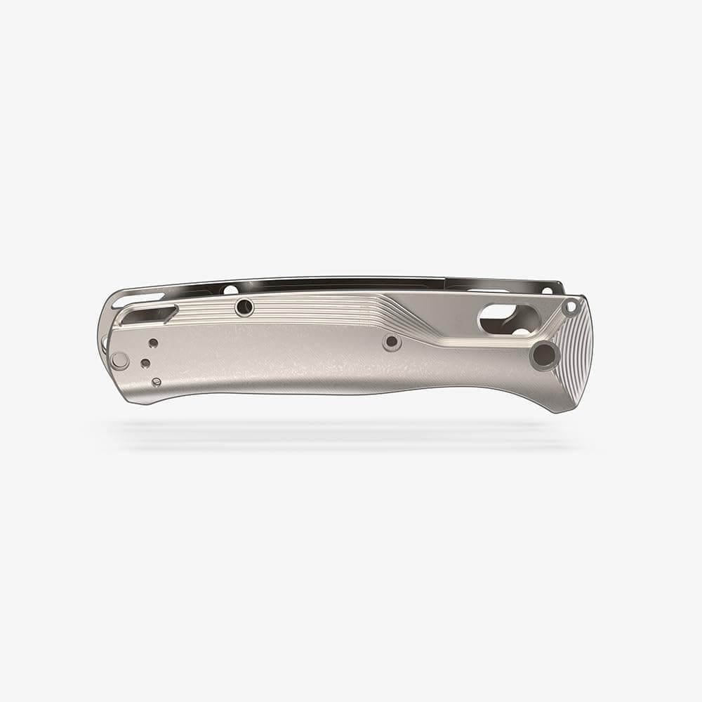 Crossfade Titanium Knife Handle Scales Compatible with Benchmade Bugout 535 EDC Knife (Titanium Stonewash)