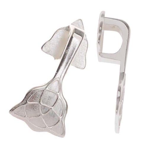 AANRAKU Glue On Double Celtic Pendant Bails Medium Silver Plated (10)