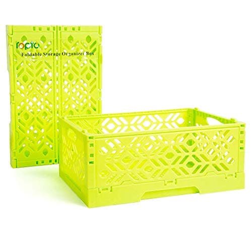 Small Stackable Platic Organizer shelf Storage Basket box Kitchen bin Bathroom organizer caddy (LIME)