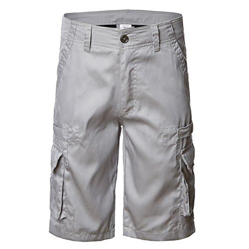 Greatrees Men's Cotton Zipper Multipocket Fitted Cargo Shorts
