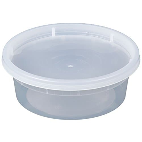 Microwavable Translucent Plastic Deli Container with Lid (Pack of 24) (8 oz.)