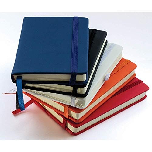 DISHANKART Small Pocket Size PU Leather Mini A6 Ruled Notebook/Notepad Executive Diary with Elastic Band - Pack of 1 (Assorted Colours)