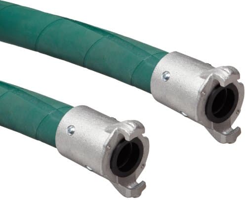 Continental ContiTech Plicord Blast Green Rubber Sand Blasting Hose Assembly, Quick Connect Couplings